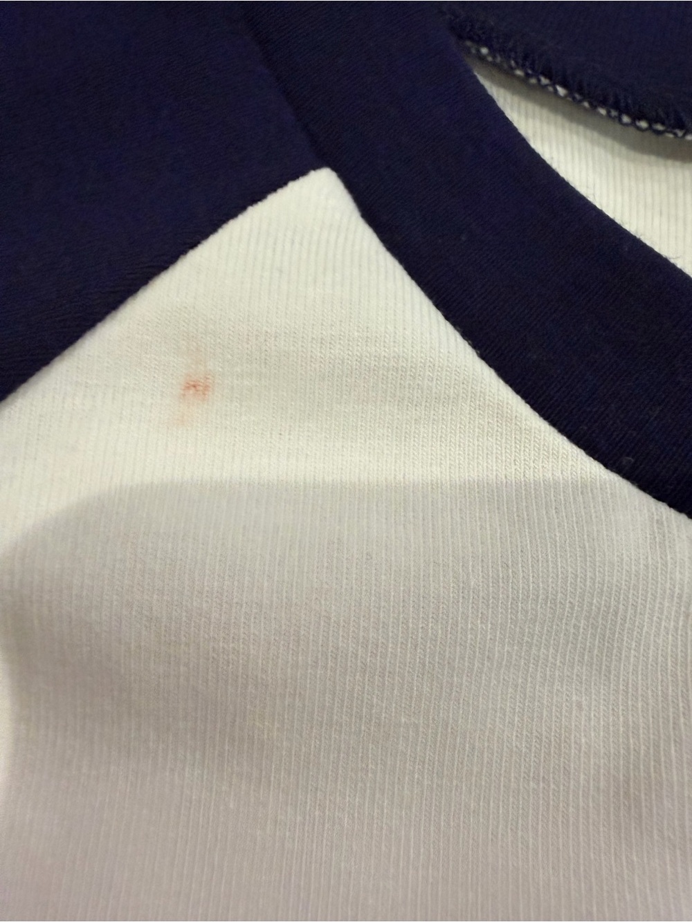 White & Navy '80' Raglan Tee - Picture 5 of 6